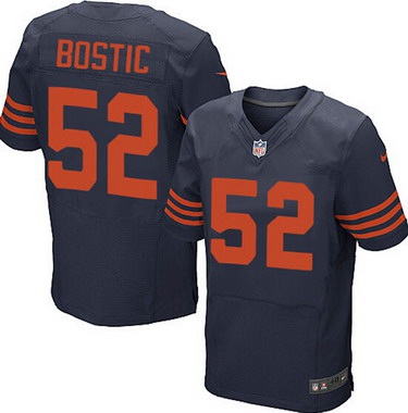 Men’s Chicago Bears #52 Jon Bostic Navy Blue With Orange Alternate NFL Nike Elite Jersey