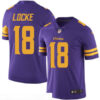 Men’s Minnesota Vikings #18 Jeff Locke Purple 2016 Color Rush Stitched NFL Nike Limited Jersey