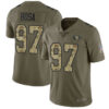 49ers #97 Nick Bosa Olive Camo Men’s Stitched Football Limited 2017 Salute To Service Jersey