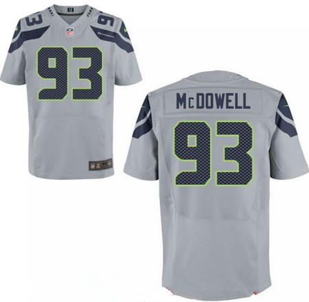 Men’s 2017 NFL Draft Seattle Seahawks #93 Malik McDowell Gray Alternate Stitched NFL Nike Elite Jersey