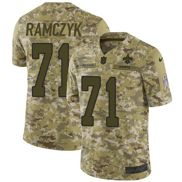 Nike Saints #71 Ryan Ramczyk Camo Men’s Stitched NFL Limited 2018 Salute To Service Jersey