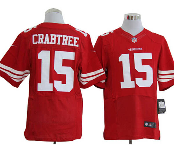 Size 60 4XL-Michael Crabtree San Francisco 49ers #15 Red Stitched Nike Elite NFL Jerseys