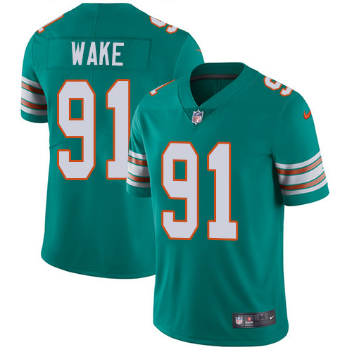 Nike Miami Dolphins #91 Cameron Wake Aqua Green Alternate Men’s Stitched NFL Vapor Untouchable Limited Jersey