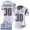 #30 Limited Jason McCourty White Nike NFL Road Women’s Jersey New England Patriots Vapor Untouchable Super Bowl LIII Bound
