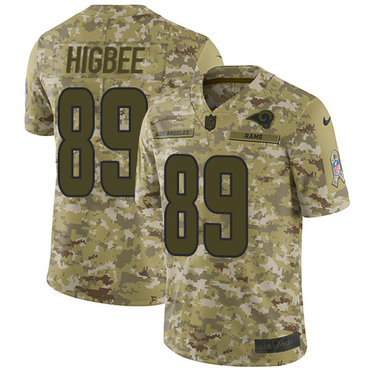 Nike Rams #89 Tyler Higbee Camo Men’s Stitched NFL Limited 2018 Salute To Service Jersey