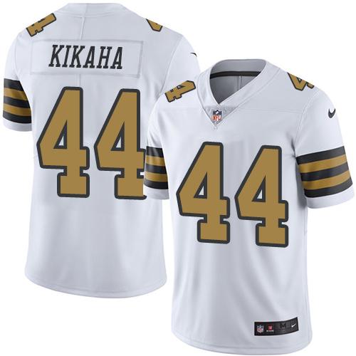 Nike Saints #44 Hau’oli Kikaha White Men’s Stitched NFL Limited Rush Jersey