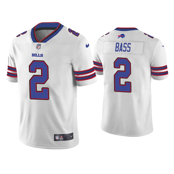 Men’s Buffalo Bills #2 Tyler Bass White Vapor Untouchable Limited Stitched Jersey