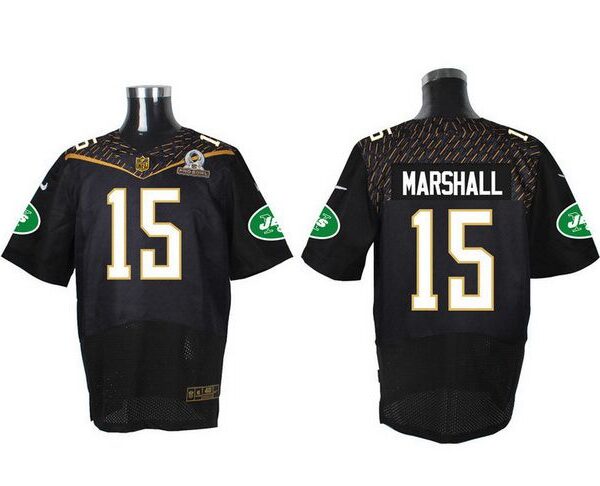 Men’s New York Jets #15 Brandon Marshall Black 2016 Pro Bowl Nike Elite Jersey