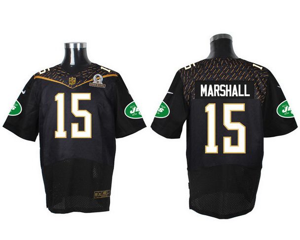 Men’s New York Jets #15 Brandon Marshall Black 2016 Pro Bowl Nike Elite Jersey