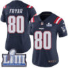 #80 Limited Irving Fryar Navy Blue Nike NFL Women’s Jersey New England Patriots Rush Vapor Untouchable Super Bowl LIII Bound