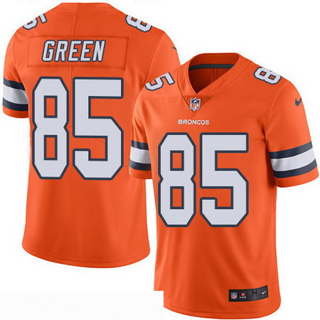 Men’s Denver Broncos #85 Virgil Green Orange 2016 Color Rush Stitched NFL Nike Limited Jersey