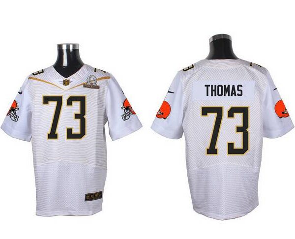 Men’s Cleveland Browns #73 Joe Thomas White 2016 Pro Bowl Nike Elite Jersey