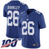 Giants #26 Saquon Barkley Royal Blue Team Color Men’s Stitched Football 100th Season Vapor Limited Jersey