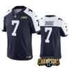 Men’s Dallas Cowboys #7 Trevon Diggs Navy White 2023 F.U.S.E. NFC East Champions Patch Football Stitched Jersey