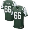 Men’s New York Jets #66 Willie Colon Green Team Color NFL Nike Elite Jersey