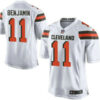 Men’s Cleveland Browns Brown #11 Travis Benjamin White Road 2015 NFL Nike Elite Jersey