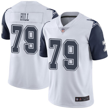 Cowboys #79 Trysten Hill White Men’s Stitched Football Limited Rush Jersey