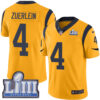 Men’s Los Angeles Rams #4 Greg Zuerlein Gold Nike NFL Rush Vapor Untouchable Super Bowl LIII Bound Limited Jersey