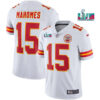 Men’s Kansas City Chiefs #15 Patrick Mahomes White Super Bowl LVII Patch Vapor Untouchable Limited Stitched Jersey
