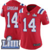 Women’s New England Patriots #14 Steve Grogan Red Nike NFL Alternate Vapor Untouchable Super Bowl LIII Bound Limited Jersey