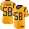 Nike Rams #58 Cory Littleton Gold Men’s Stitched NFL Limited Rush Jersey