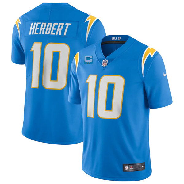 Men’s Los Angeles Chargers 2022 #10 Justin Herbert Blue With 2-star C Patch Vapor Untouchable Limited Stitched Jersey