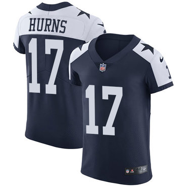 Men’s Nike Dallas Cowboys #17 Allen Hurns Navy Blue Thanksgiving Stitched NFL Vapor Untouchable Throwback Elite Jersey