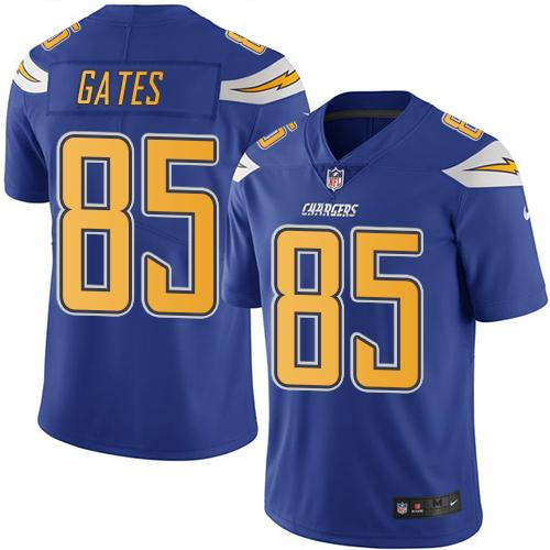 Nike Chargers #85 Antonio Gates Electric Blue Men’s Stitched NFL Limited Rush Jersey