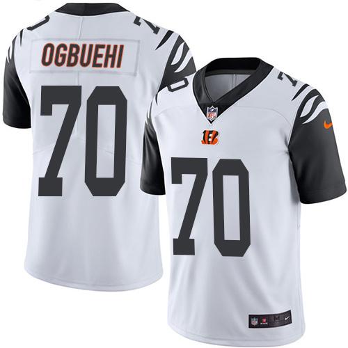 Nike Bengals #70 Cedric Ogbuehi White Men’s Stitched NFL Limited Rush Jersey
