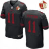 Men’s San Francisco 49ers #11 Quinton Patton Black Color Rush 70th Anniversary Patch Stitched NFL Nike Elite Jersey