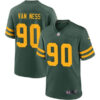 Men’s Green Bay Packers #90 Lukas Van Ness Green Stitched Game Jersey