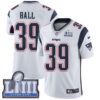 #39 Limited Montee Ball White Nike NFL Road Men’s Jersey New England Patriots Vapor Untouchable Super Bowl LIII Bound