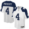 Men’s Dallas Cowboys #4 Dak Prescott White Thanksgiving Alternate Stitched NFL Nike Game Jersey