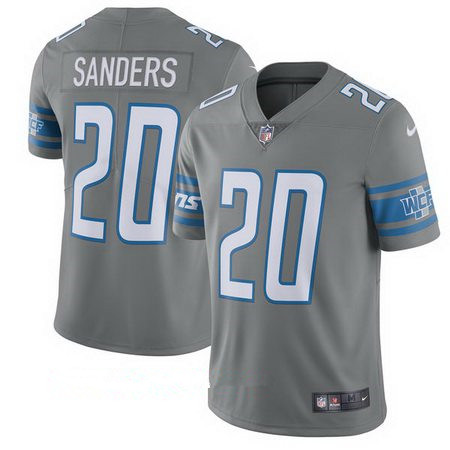 Men’s Detroit Lions #20 Barry Sanders Nike Steel 2017 Color Rush Limited Jersey