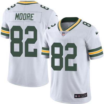 Nike Green Bay Packers #82 J’Mon Moore White Men’s Stitched NFL Vapor Untouchable Limited Jersey