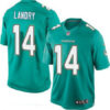 Men’s Miami Dolphins #14 Jarvis Landry Green Team Color Stitched NFL Nike Game Jersey