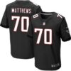 Men’s Atlanta Falcons #70 Jake Matthews Black Alternate NFL Nike Elite Jersey