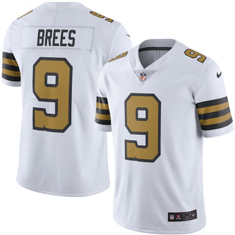 Men’s New Orleans Saints #9 Drew Brees Nike White Color Rush Limited Jersey