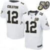 Men’s New Orleans Saints #12 Marques Colston White 50th Season Patch Stitched NFL Nike Elite Jersey
