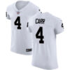 Nike Oakland Raiders #4 Derek Carr White Men’s Stitched NFL Vapor Untouchable Elite Jersey
