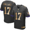 Nike Ravens #17 Mike Wallace Black Alternate Men’s Stitched NFL New Elite Gold Jersey