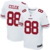 Men’s San Francisco 49ers #88 Garrett Celek White Road Player NFL Nike Elite Jersey