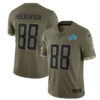 Men’s Detroit Lions #88 T. J. Hockenson 2022 Olive Salute To Service Limited Stitched Jersey