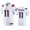 Men’s New England Patriots #11 Tyquan Thornton White Vapor Untouchable Limited Stitched Jersey