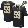 Men’s New Orleans Saints #59 Dannell Ellerbe Black 50th Season Patch Stitched NFL Nike Elite Jersey
