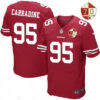 Men’s San Francisco 49ers #95 Tank Carradine Scarlet Red 70th Anniversary Patch Stitched NFL Nike Elite Jersey