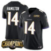 Men’s Baltimore Ravens #14 Kyle Hamilton Black 2023 F.U.S.E. AFC North Champions Vapor Limited Football Stitched Jersey