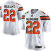 Men’s Cleveland Browns Brown #22 Tramon Williams White Road 2015 NFL Nike Elite Jersey