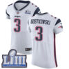 Men’s New England Patriots #3 Stephen Gostkowski White Nike NFL Road Vapor Untouchable Super Bowl LIII Bound Elite Jersey