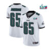 Men’s Philadelphia Eagles #65 Lane Johnson White Super Bowl LVII Patch Vapor Untouchable Limited Stitched Jersey